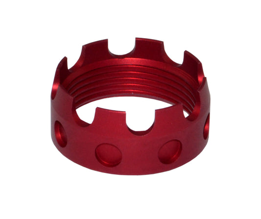 Enhanced Castle Nut for AR .223/5.56/.308 Buffer Tube Receiver End Plates, Dark Red