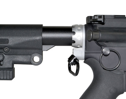 Enhanced Receiver End Plate with 1" Sling Adapter for AR .223/5.56/.308 Buffer Tubes, Silver
