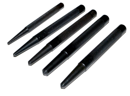 5pc Roll Pin Steel Hole Punch Starter Set 1/16" 1/8" 5/32" 3/16"1/4" Diameters