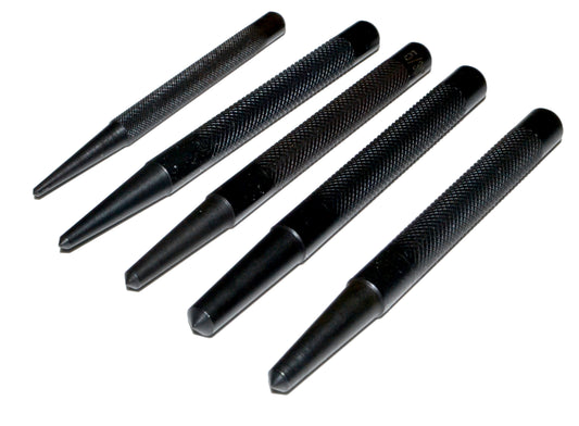 5pc Roll Pin Steel Hole Punch Starter Set 1/16" 1/8" 5/32" 3/16"1/4" Diameters