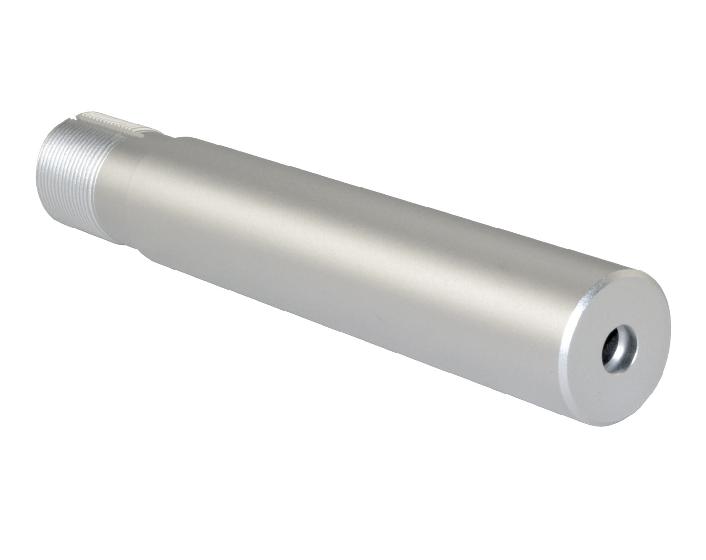 Pistol Length 7.3" Buffer Tube, 1.25" diameter with QR Sling Attachment Hole, Silver Anodized