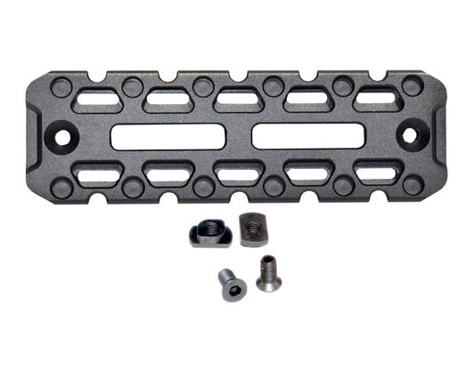 M-LOK to ARCA rail adapter, adds Standard ARCA, R-LOCK, and MRAS QD Adaptors and Mounts, 120mm length