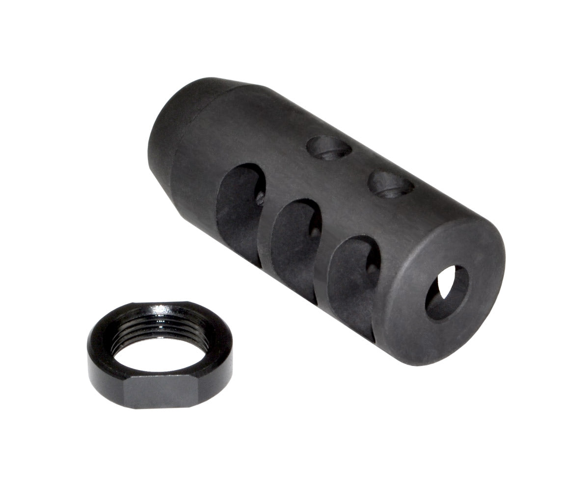 Muzzle Brake Recoil Compensator for AR-15 .223, 1/2"x28 thread, Black Steel