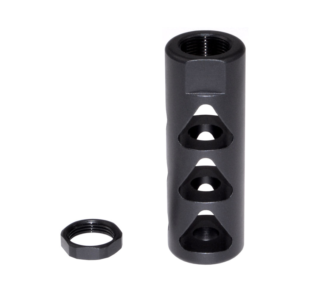 Muzzle Brake Recoil Compensator for AR-15 .223, 1/2"x28 thread, Steel with Black Phosphate finish