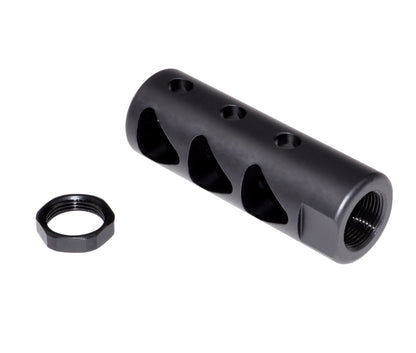 Muzzle Brake Recoil Compensator for AR-15 .223, 1/2"x28 thread, Steel with Black Phosphate finish