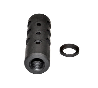 Muzzle Brake Recoil Compensator for AR-10 .LR 308, 5/8"x24 thread, Black Steel