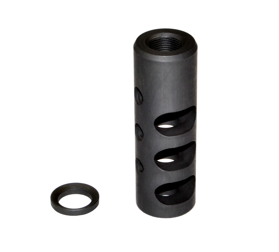 Muzzle Brake Recoil Compensator for AR-10 .LR 308, 5/8"x24 thread, Black Steel