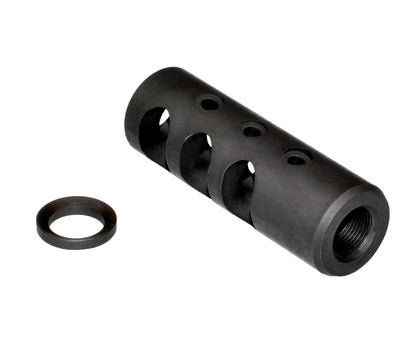 Muzzle Brake Recoil Compensator for AR-10 .LR 308, 5/8"x24 thread, Black Steel