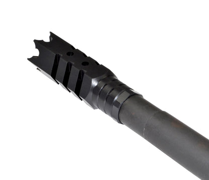 Tactical Competition Muzzle Brake Recoil Compensator for AR-15 .223, 1/2"x28 thread, Steel with Black Phosphate finish
