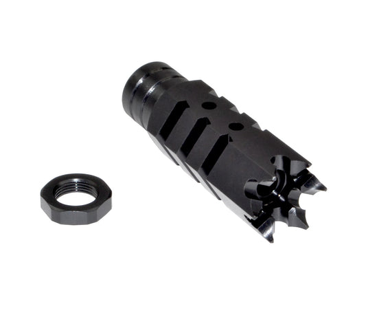 Tactical Competition Muzzle Brake Recoil Compensator for AR-15 .223, 1/2"x28 thread, Steel with Black Phosphate finish