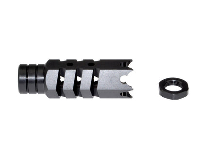 Tactical Competition Muzzle Brake Recoil Compensator for AR-15 .223, 1/2"x28 thread, Steel with Black Phosphate finish
