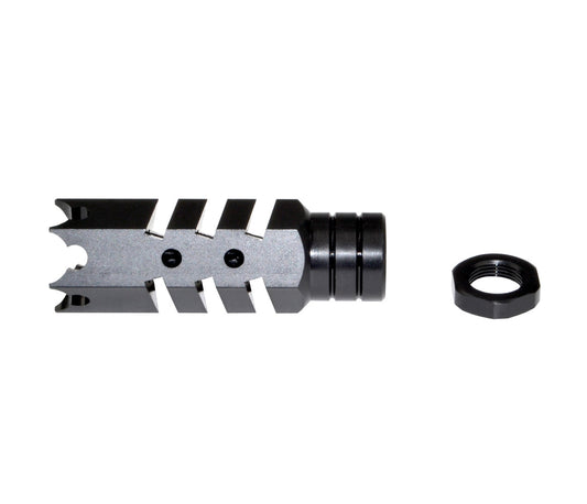Tactical Competition Muzzle Brake Recoil Compensator for AR-15 .223, 1/2"x28 thread, Steel with Black Phosphate finish