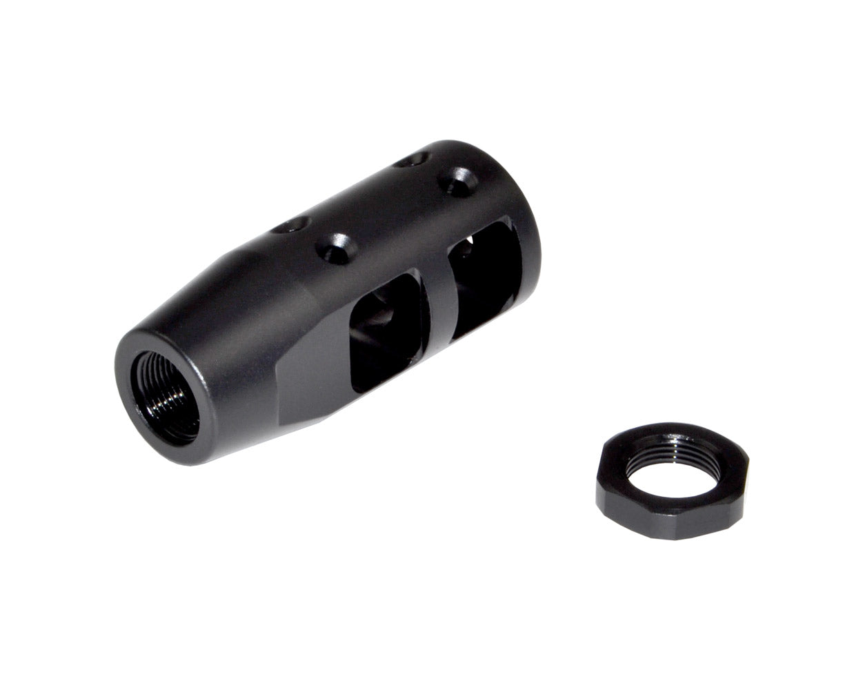 Competition Grade Muzzle Brake Recoil Compensator for AR-15 .223, 1/2"x28 thread, Steel with Black Phosphate finish