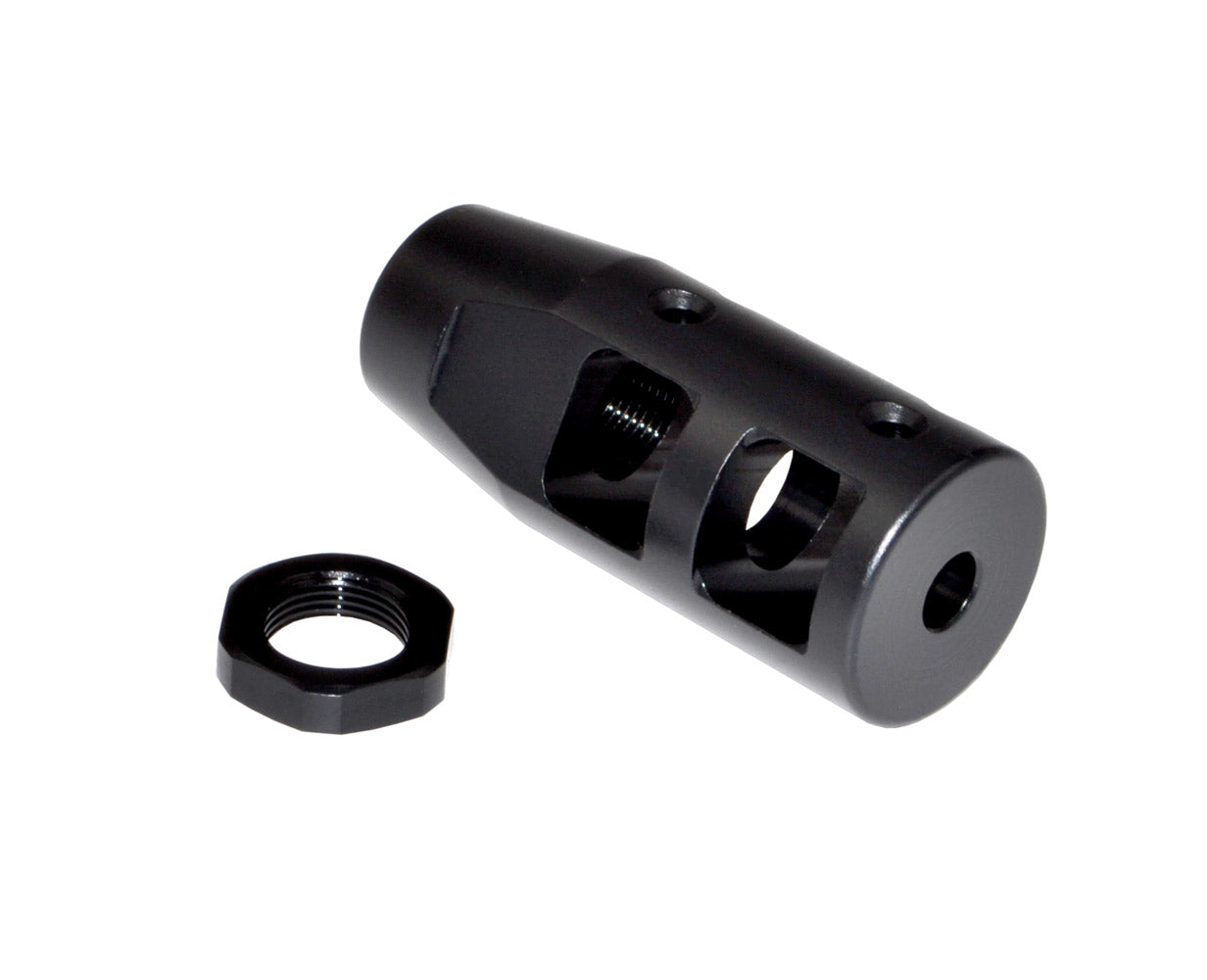 Competition Grade Muzzle Brake Recoil Compensator for AR-15 .223, 1/2"x28 thread, Steel with Black Phosphate finish