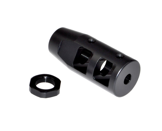 Competition Grade Muzzle Brake Recoil Compensator for 5/8″x24 .308/7.62 NATO, Steel with Black Phosphate finish