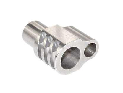 Muzzle Brake Recoil Compensator for 5" 1911 .45 ACP Handguns, Stainless Steel
