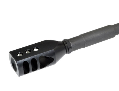 Competition Grade Tanker Muzzle Brake Recoil Compensator for .458 Socom or .450, 5/8"x32 thread, Steel with Black Phosphate finish