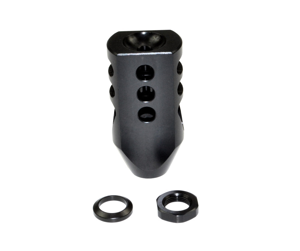Competition Grade Tanker Muzzle Brake Recoil Compensator for .458 Socom or .450, 5/8"x32 thread, Steel with Black Phosphate finish
