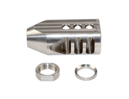 Competition Grade Tanker Muzzle Brake Recoil Compensator for AR 10 .308/7.62 NATO, 5/8"x24 thread, Stainless Steel