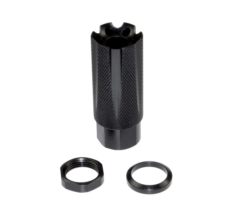Competition Grade Muzzle Brake Recoil Compensator for AR-15 .223/5.56 NATO, 1/2"x28 thread, Steel with Black Knurled Phosphate finish