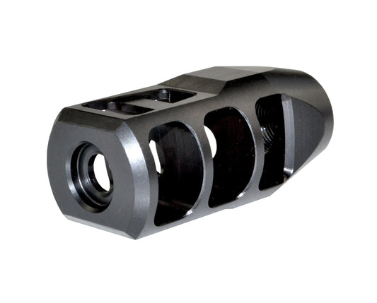 CNC Tanker Steel muzzle brake 5/8"x32, .358 or 9mm, Black