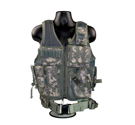 Badass Tactical Multi Function Vest, Dark Green Camoflauge