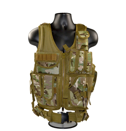Badass Tactical Multi Function Vest, Tan Camoflauge