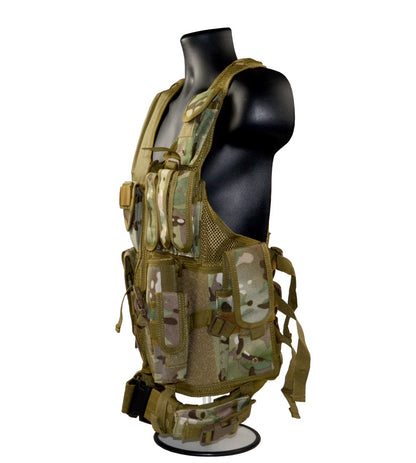 Badass Tactical Multi Function Vest, Tan Camoflauge