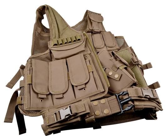 Badass Tactical Multi Function Vest, Tan/Brown