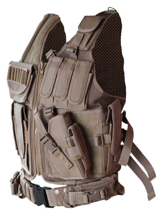 Badass Tactical Multi Function Vest, Tan/Brown