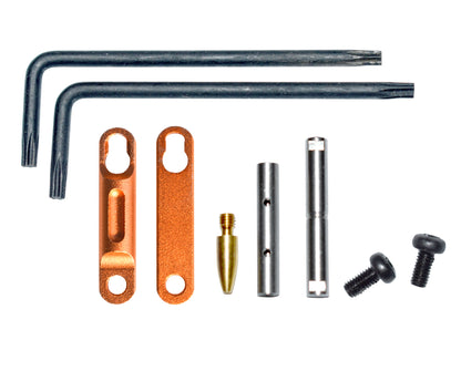 AR Precision Non Rotating Trigger and Hammer Pin and Plate Kit, with Anti Walk Pin and Orange Retainer Plates