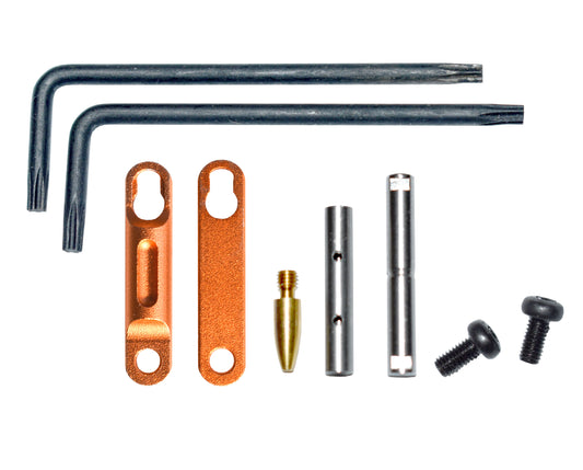 AR Precision Non Rotating Trigger and Hammer Pin and Plate Kit, with Anti Walk Pin and Orange Retainer Plates