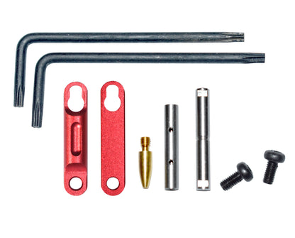 AR Precision Non Rotating Trigger and Hammer Pin and Plate Kit, with Anti Walk Pin and Red Retainer Plates