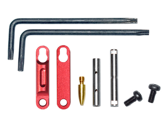 AR Precision Non Rotating Trigger and Hammer Pin and Plate Kit, with Anti Walk Pin and Red Retainer Plates