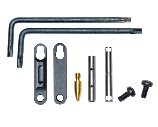 AR Precision Non Rotating Trigger and Hammer Pin and Plate Kit, with Anti Walk Pin and Black Retainer Plates