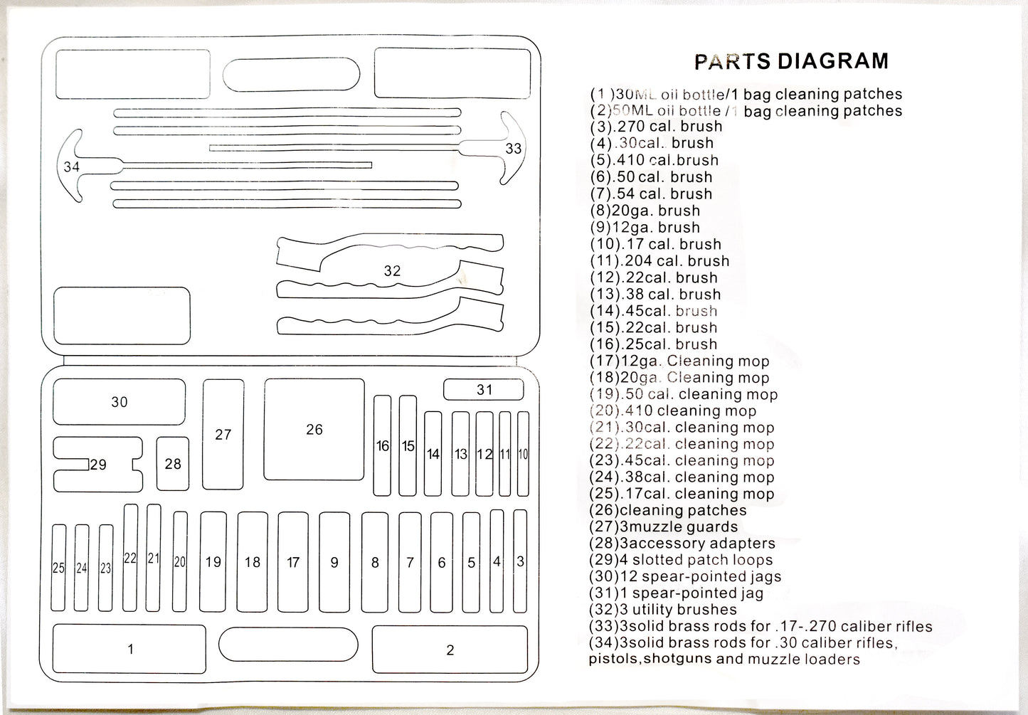 Universal Gun Cleaning Kit Gun Brushes for Pistol, Handguns, Shotguns, Rifles, Elite Brass Rods and Wire Rope