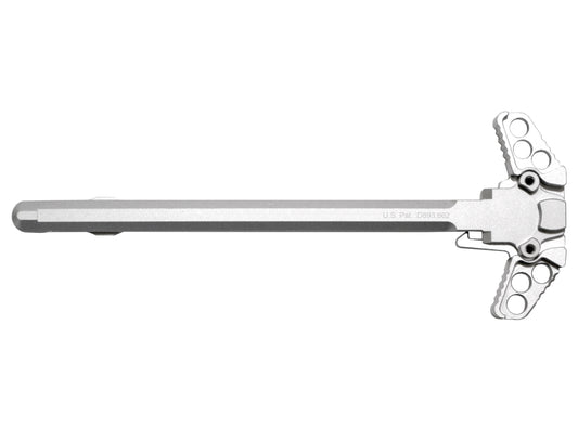Ambidextrous AR-15 and AR-9 Charging Handle, Silver Anodized