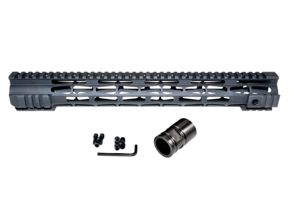 Presma® LR .308 M-LOK Series Slim Free Float Handguards without Tabs, 15" High Profile