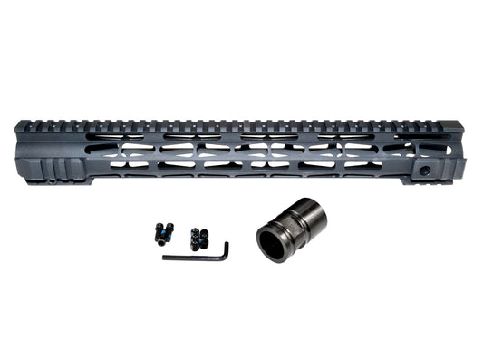 Presma® LR .308 M-LOK Series Slim Free Float Handguards without Tabs, 15" High Profile