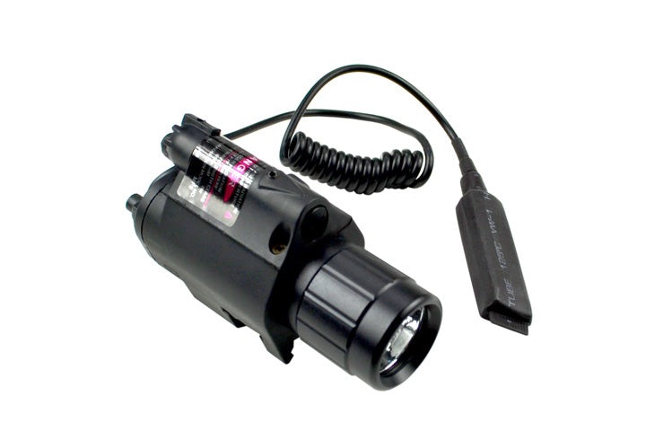 Tactical LED Flashlight and Red Laser Sight Combo