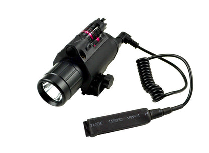 Tactical LED Flashlight and Red Laser Sight Combo