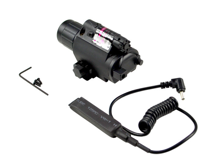 Tactical LED Flashlight and Red Laser Sight Combo