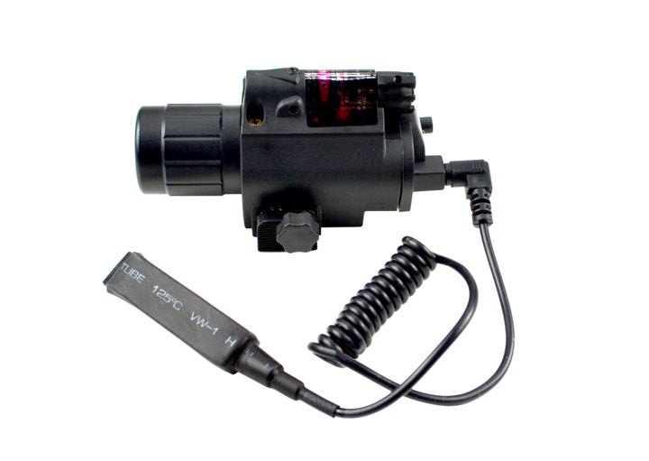 Tactical LED Flashlight and Red Laser Sight Combo