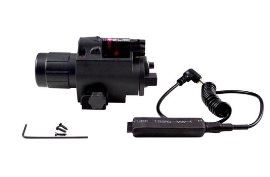 Tactical LED Flashlight and Red Laser Sight Combo