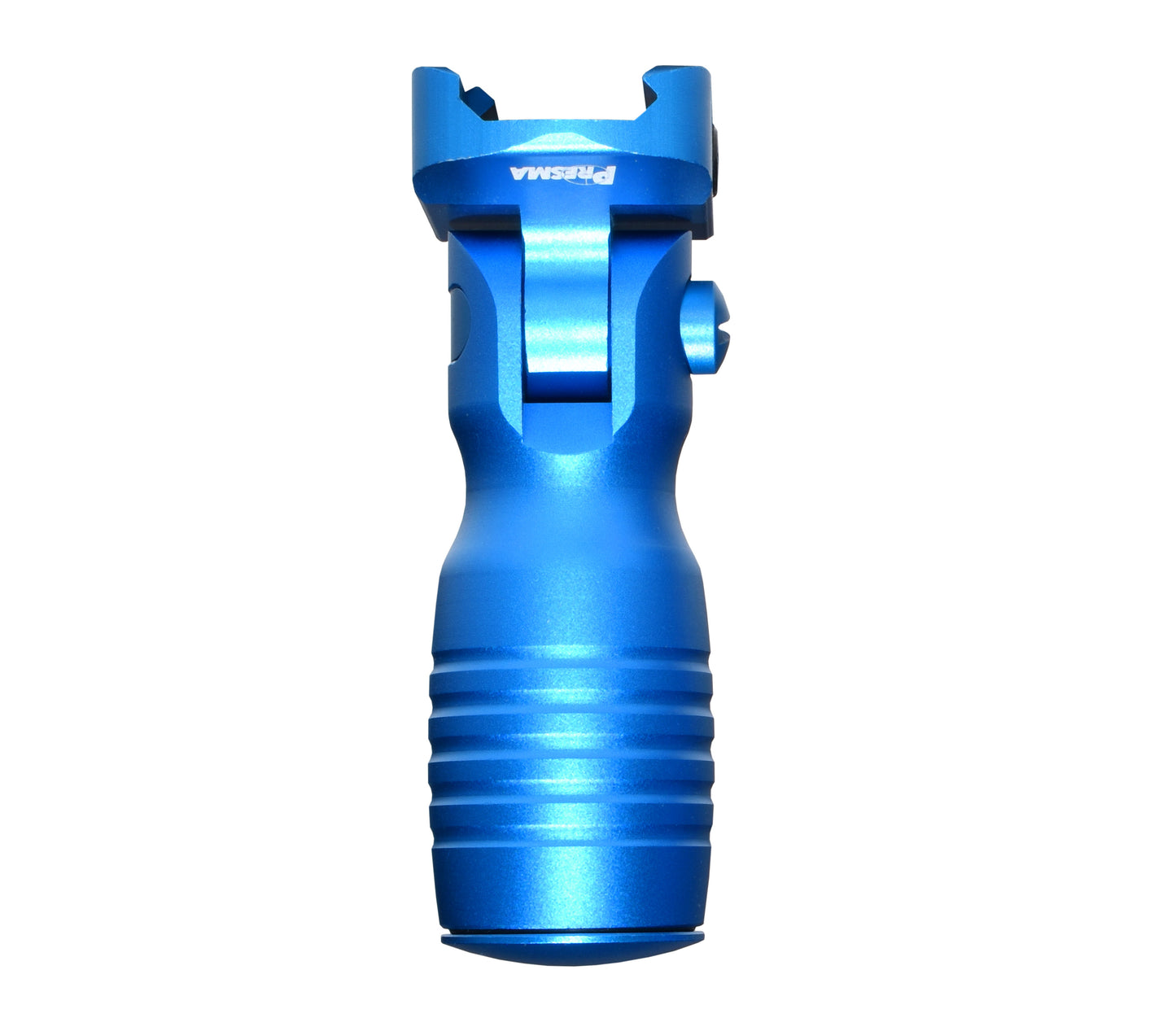 Aluminum 5 Position Folding Shorty Fore Grip, with Storage Compartment, Blue.  For Picatinny Rails