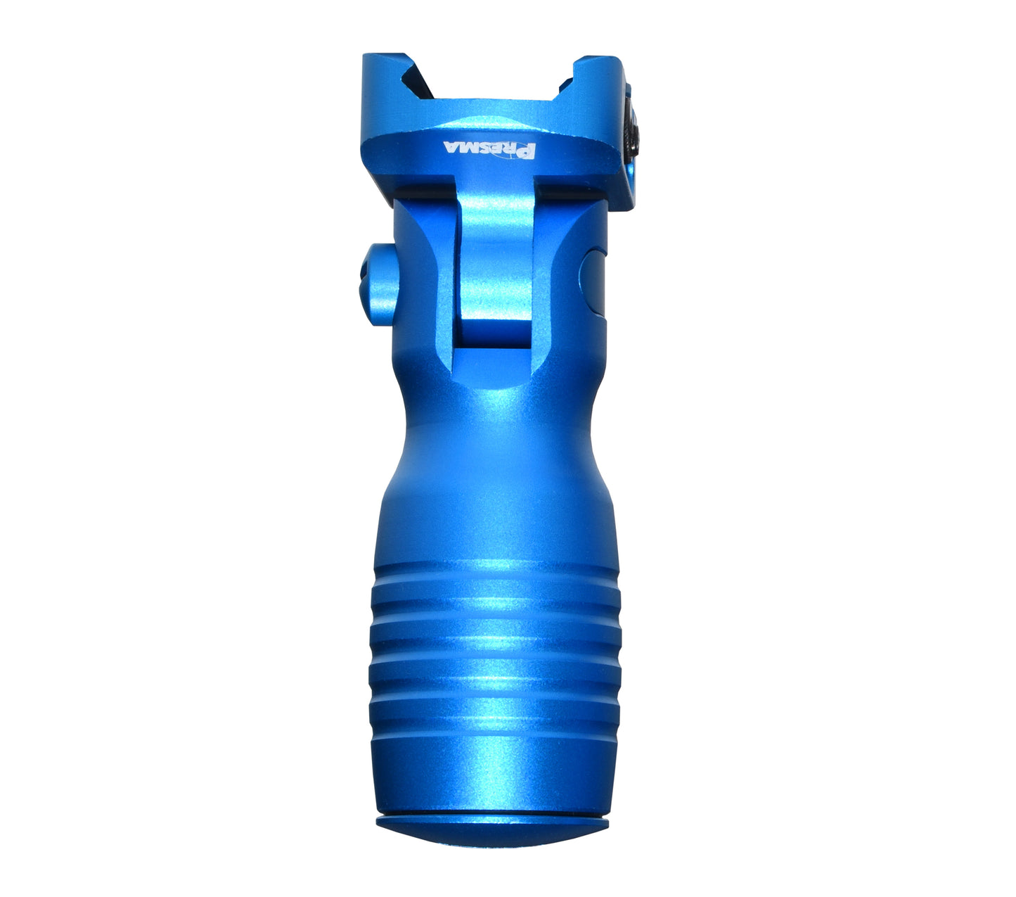 Aluminum 5 Position Folding Shorty Fore Grip, with Storage Compartment, Blue.  For Picatinny Rails