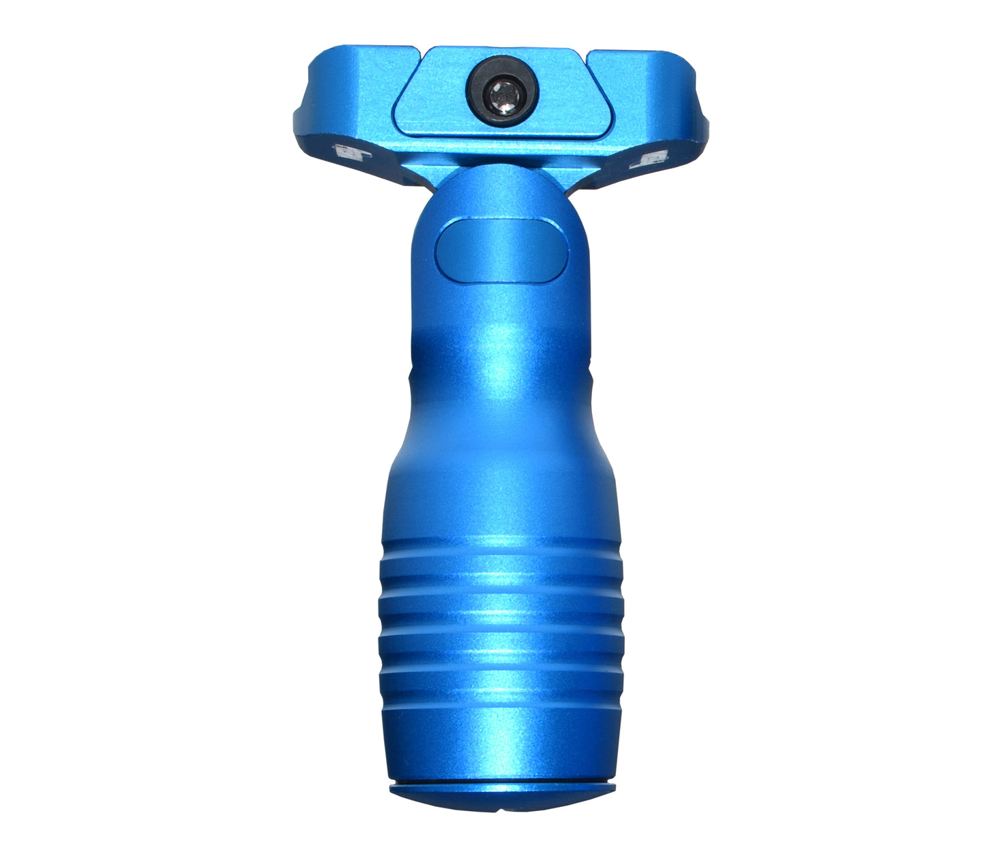 Aluminum 5 Position Folding Shorty Fore Grip, with Storage Compartment, Blue.  For Picatinny Rails