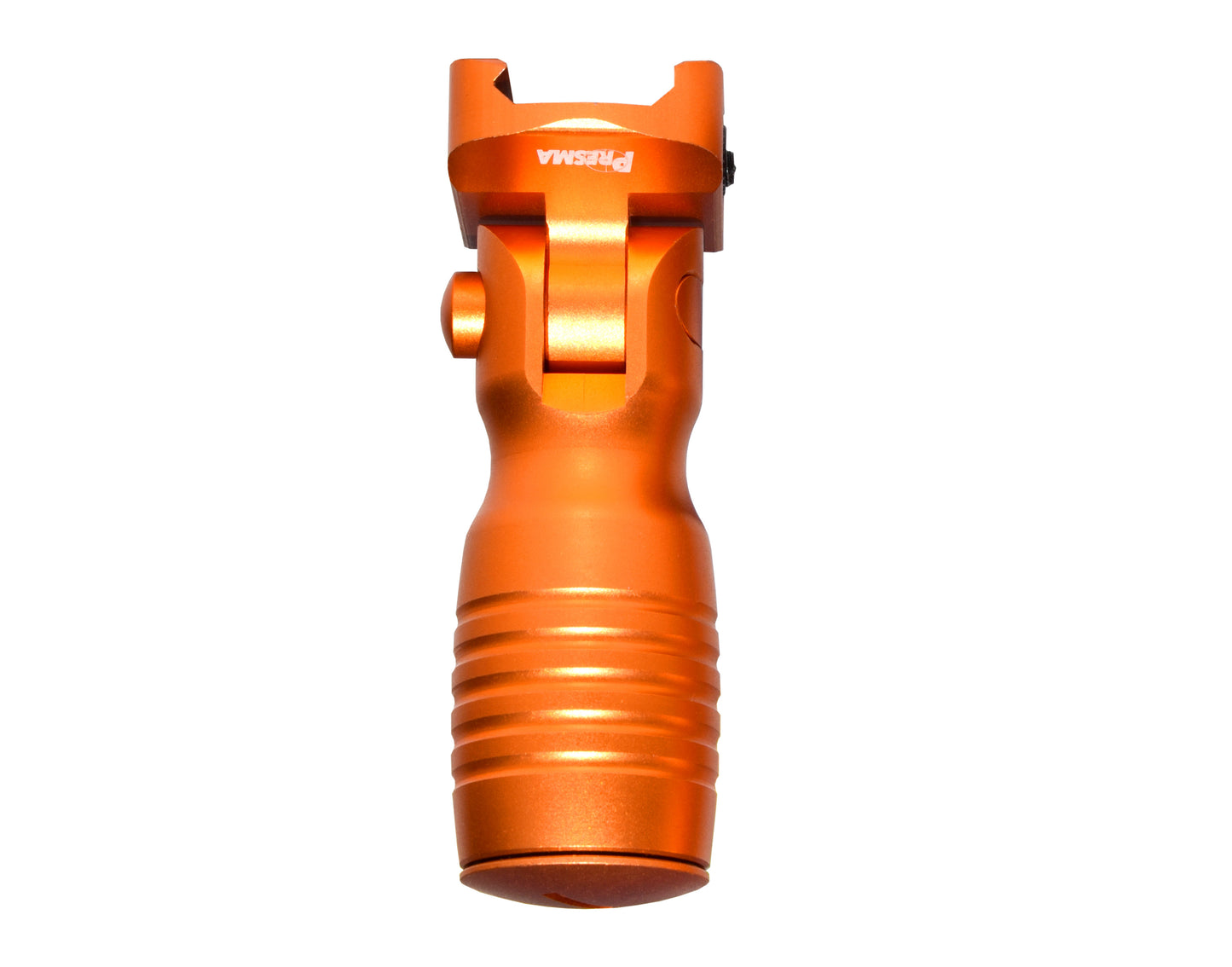Aluminum 5 Position Folding Shorty Fore Grip, with Storage Compartment, Orange.  For Picatinny Rails