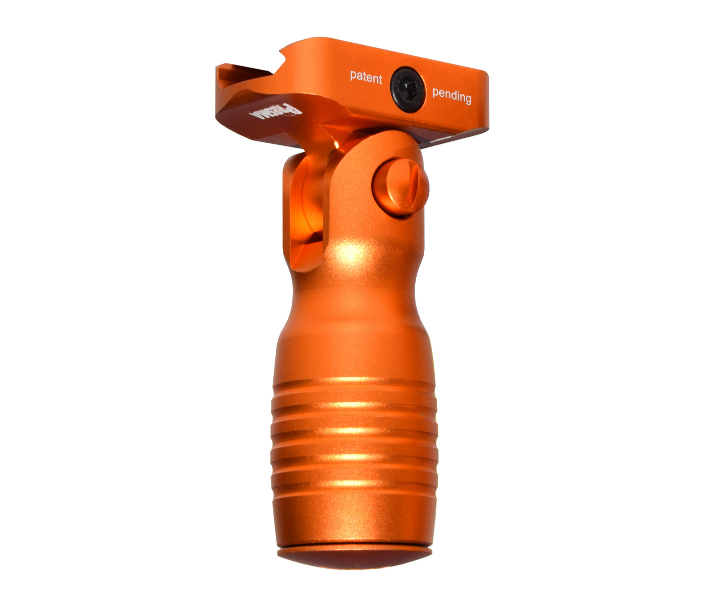 Aluminum 5 Position Folding Shorty Fore Grip, with Storage Compartment, Orange.  For Picatinny Rails