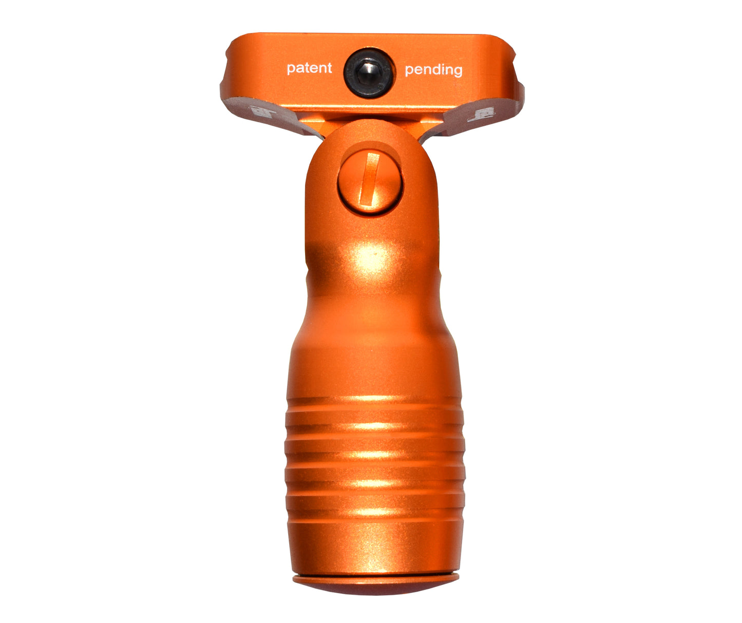 Aluminum 5 Position Folding Shorty Fore Grip, with Storage Compartment, Orange.  For Picatinny Rails